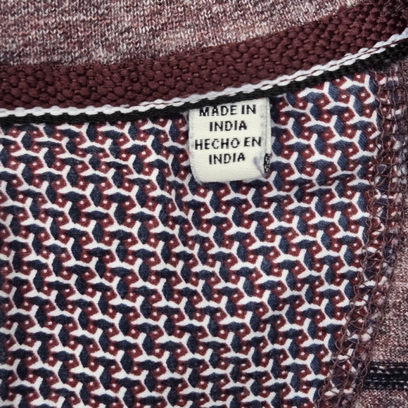 The Authentic Copper Oak Supply Mens‎ Purple And Black Striped XL Quarter Button - Picture 6 of 15